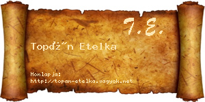 Topán Etelka névjegykártya